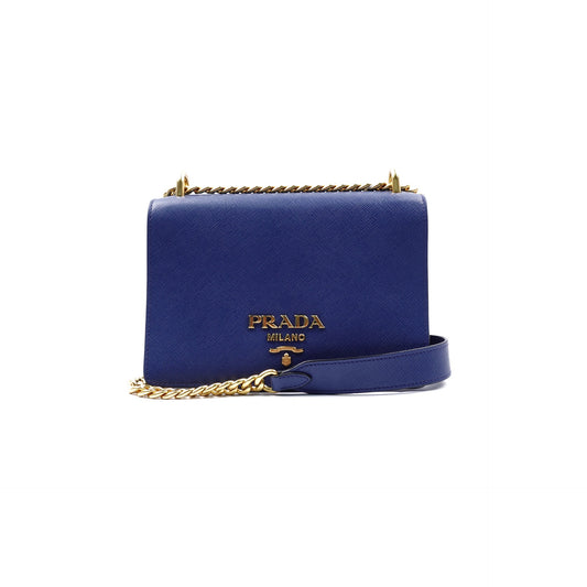 Pre-owned Prada Blue  Saffiano Leather Shoulder Bag