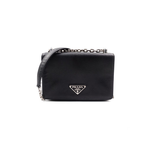 Pre-owned Prada Black Calfskin Shoulder Bag