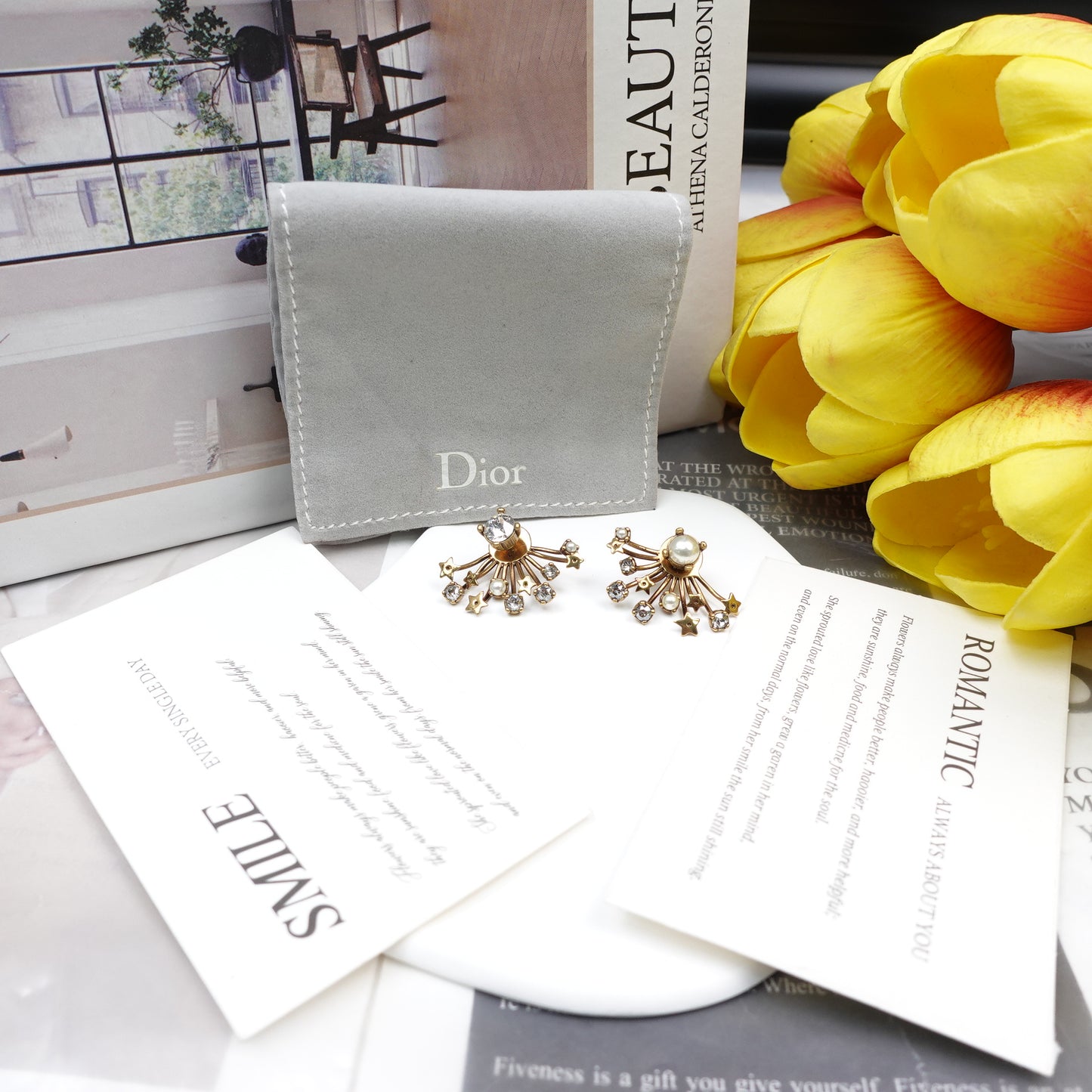 Pre-Owned Dior Gold-tone Metal Pearl Earing