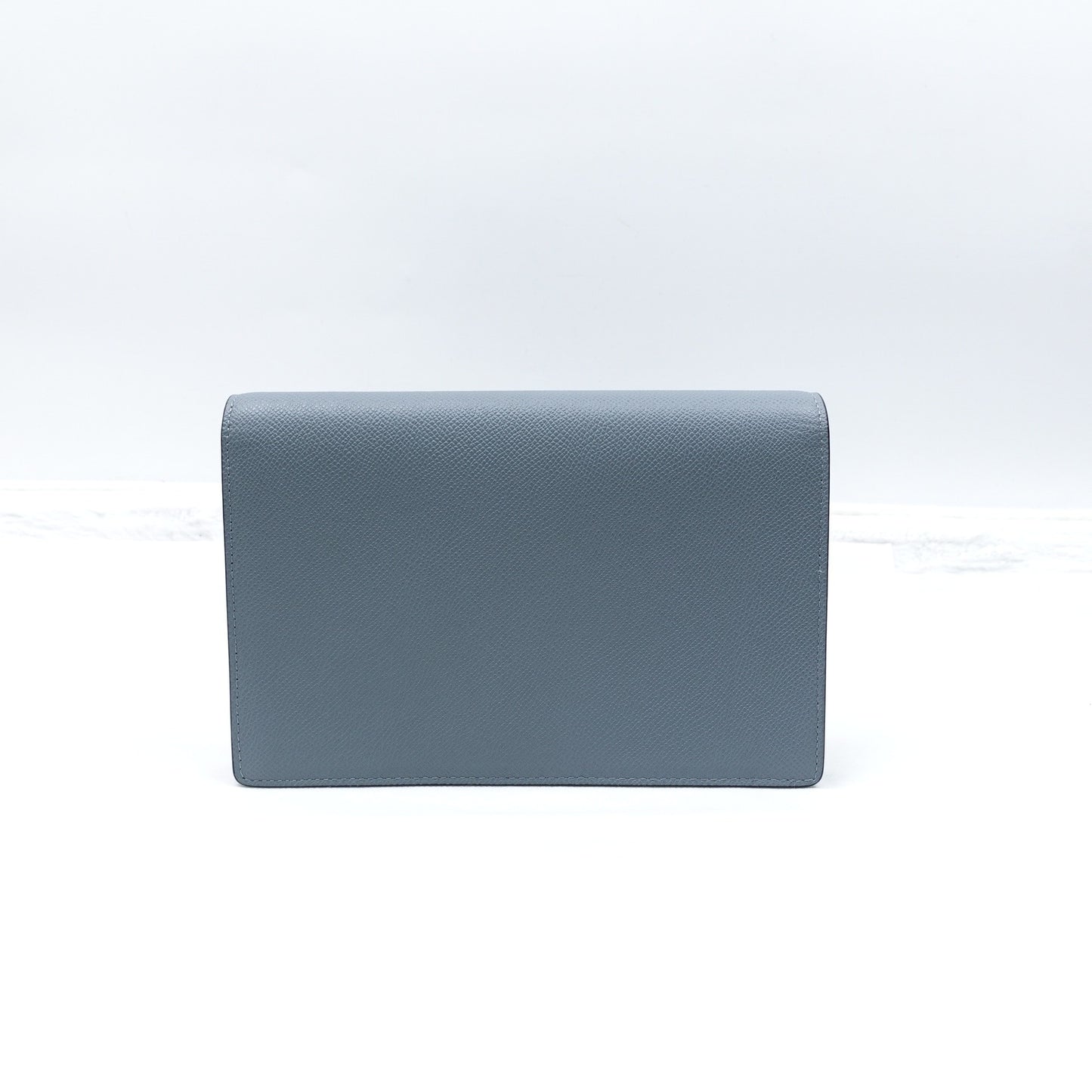 Pre-owned Dior Saddle WOC Blue Calfskin Shoulder Bag