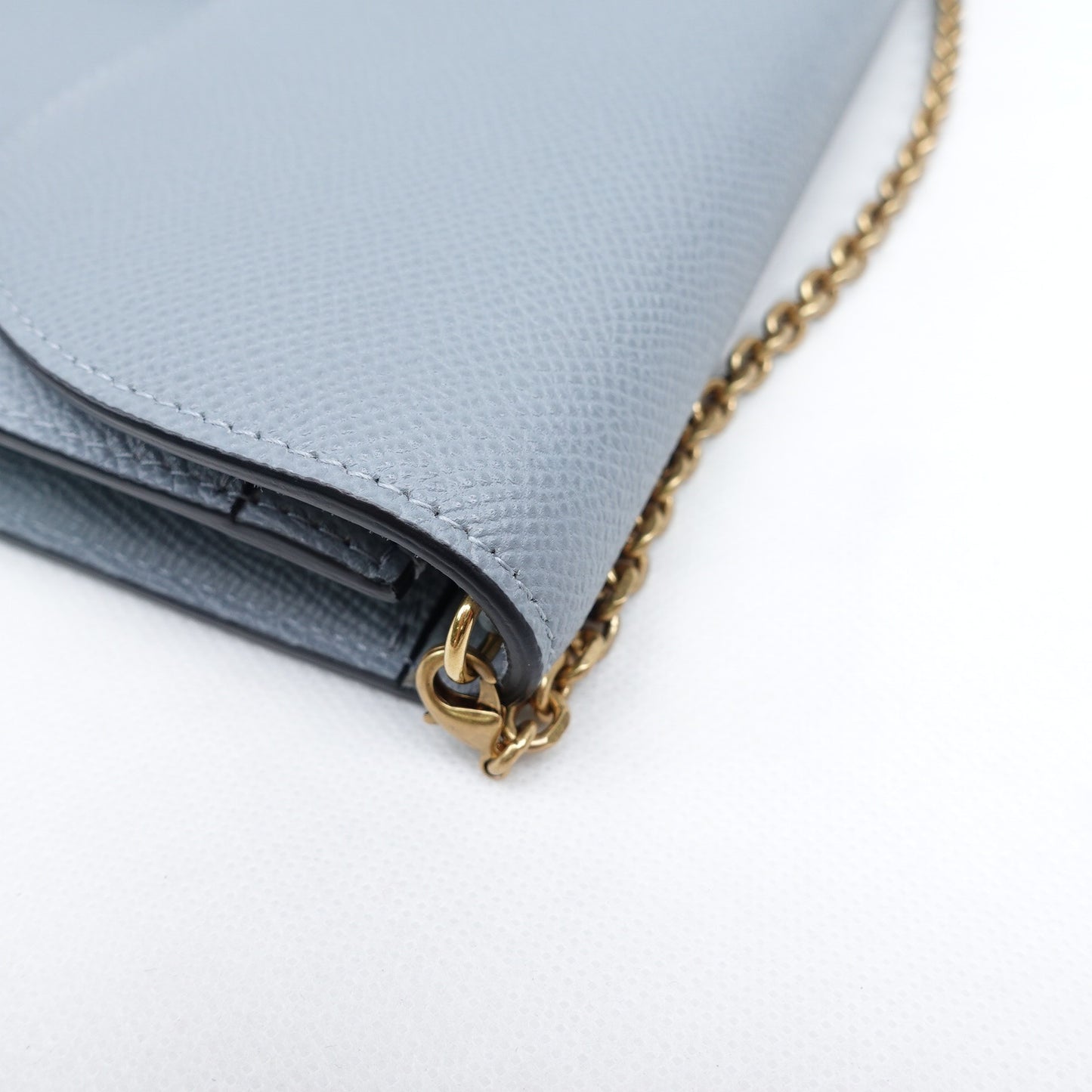 Pre-owned Dior Saddle WOC Blue Calfskin Shoulder Bag