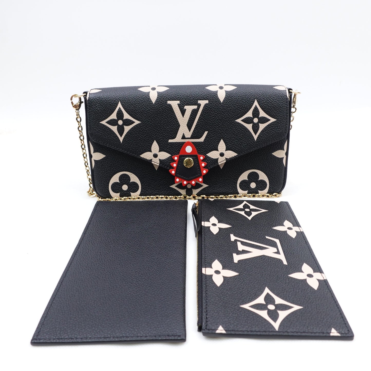 Pre-owned Louis Vuitton Felicie Monogram Calfskin Shoulder Bag
