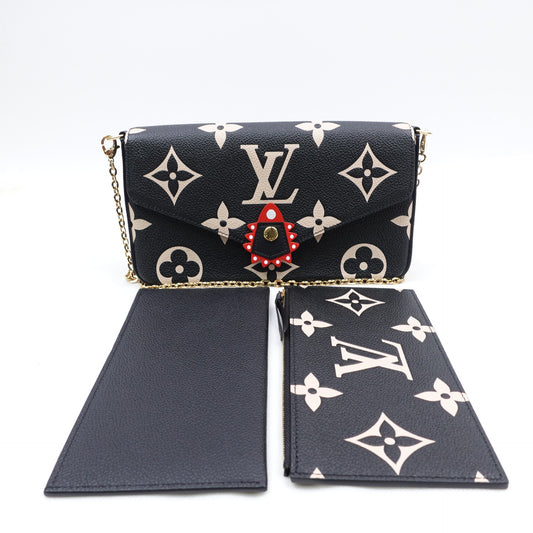 Pre-owned Louis Vuitton Felicie Monogram Calfskin Shoulder Bag