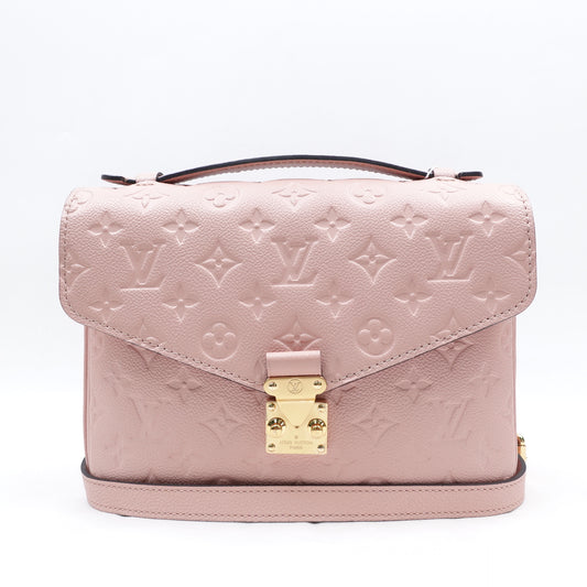 Pre-Owned Louos Vuitton Pochette Metis Pink Calfskin Shoulder Bag