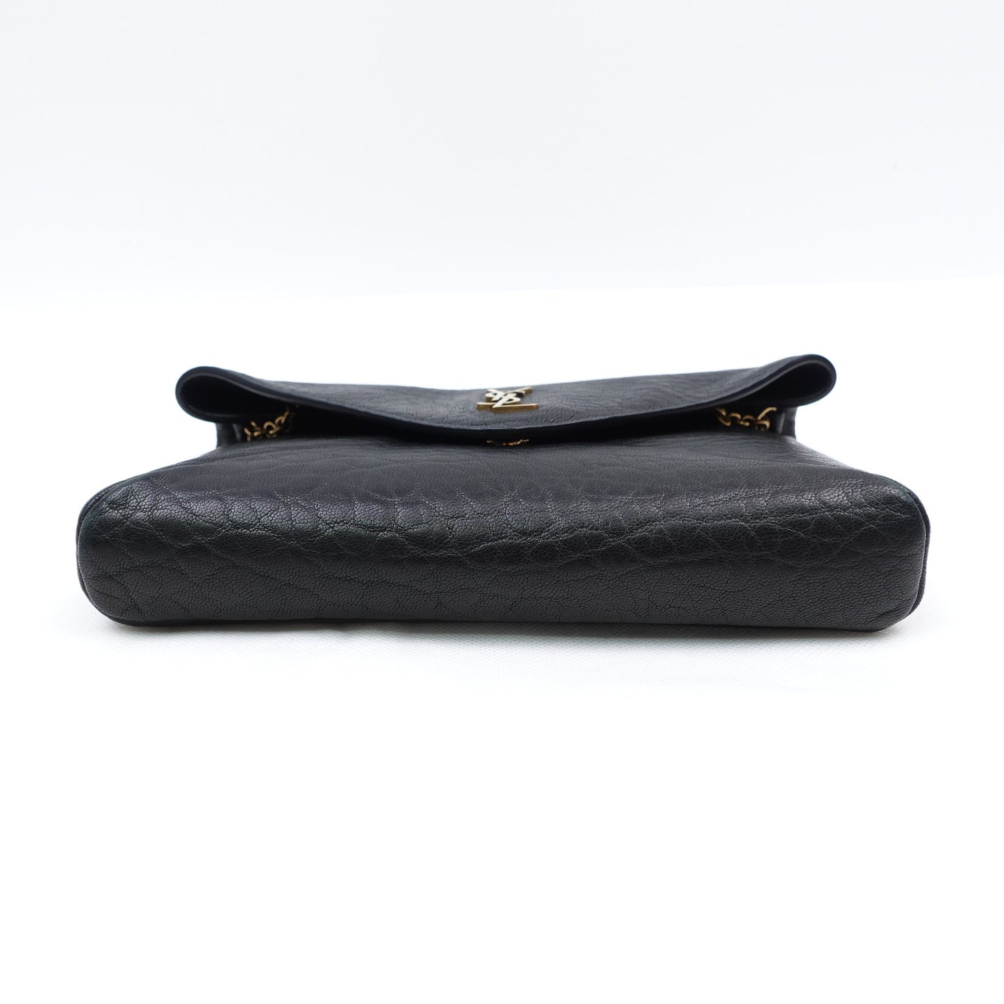 Pre-owned Saint Laurent Le Cassandre WOC Black Lambskin Shoulder Bag