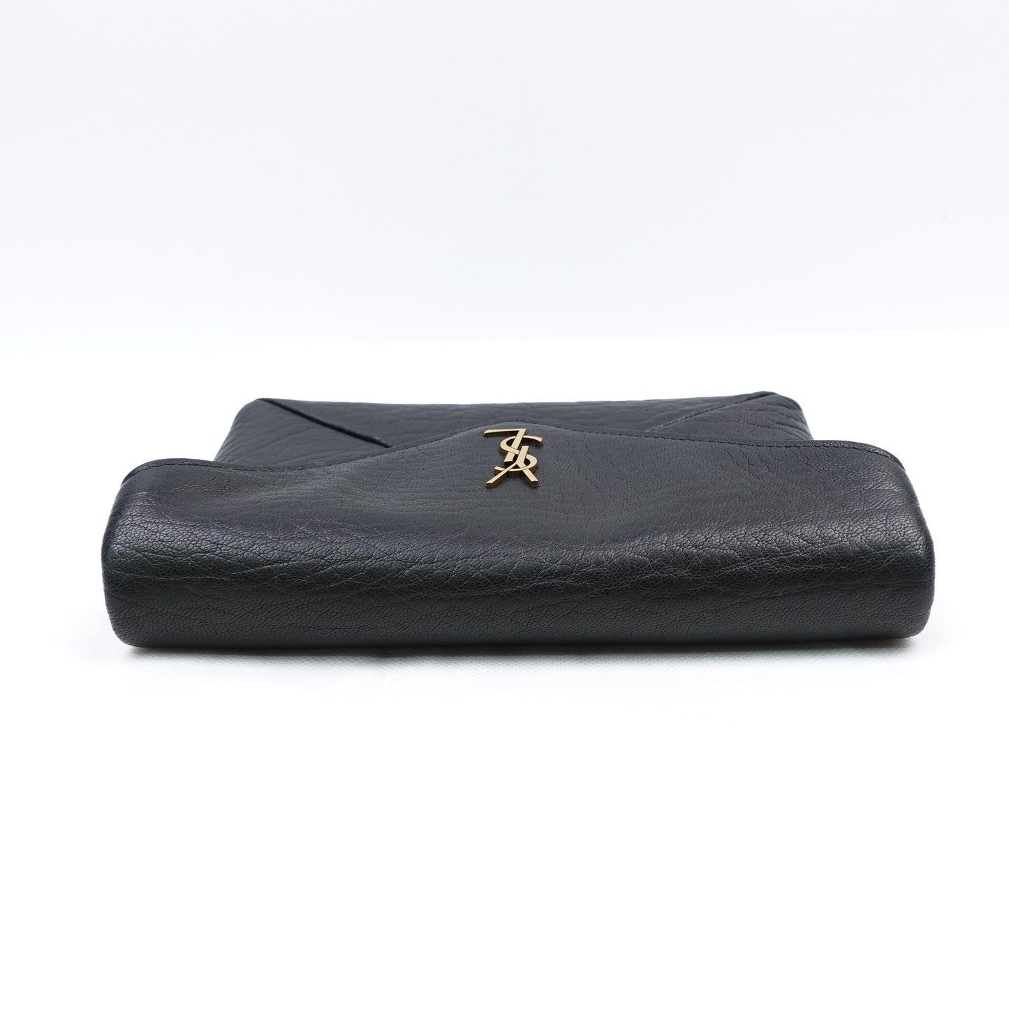 Pre-owned Saint Laurent Le Cassandre WOC Black Lambskin Shoulder Bag