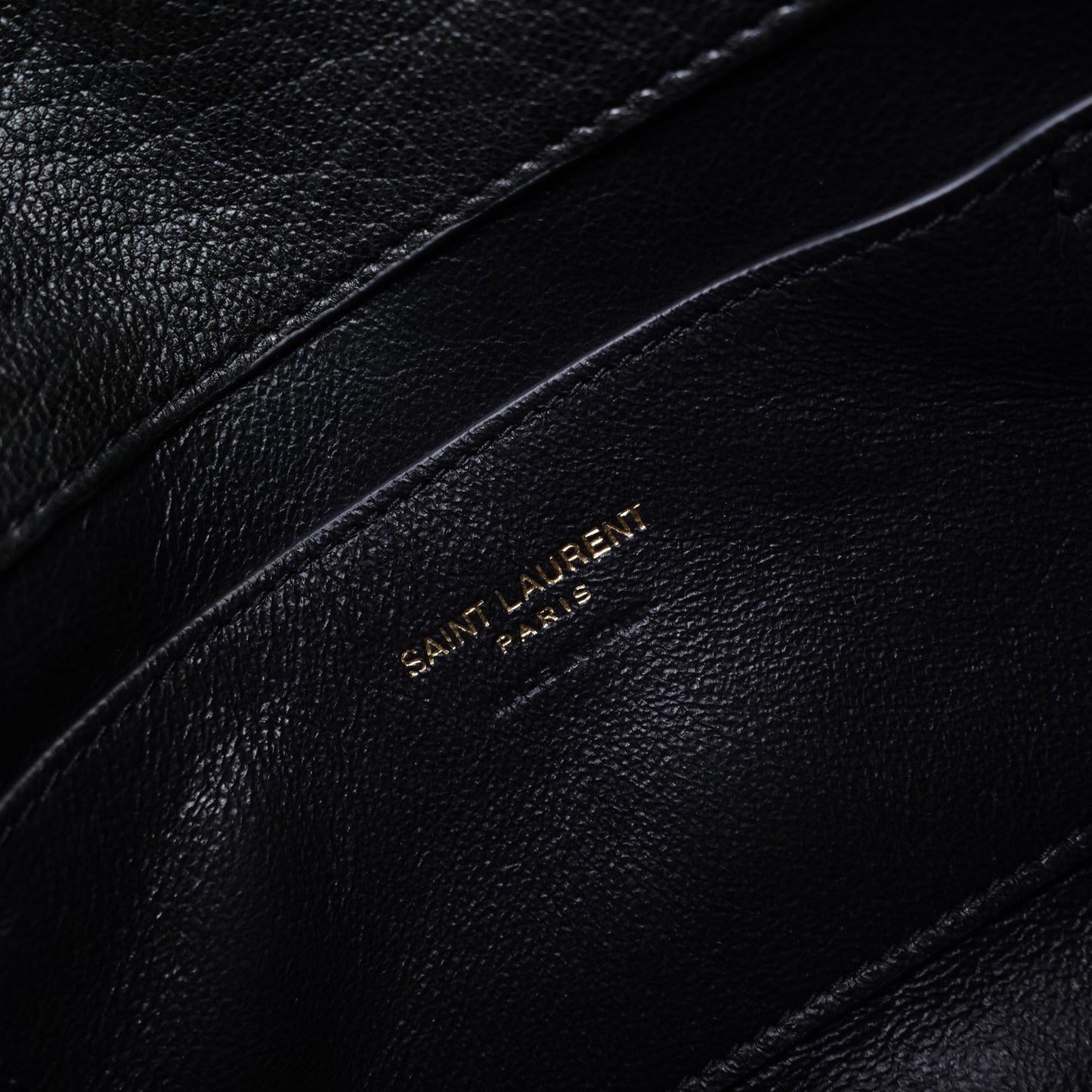 Pre-owned Saint Laurent Le Cassandre WOC Black Lambskin Shoulder Bag