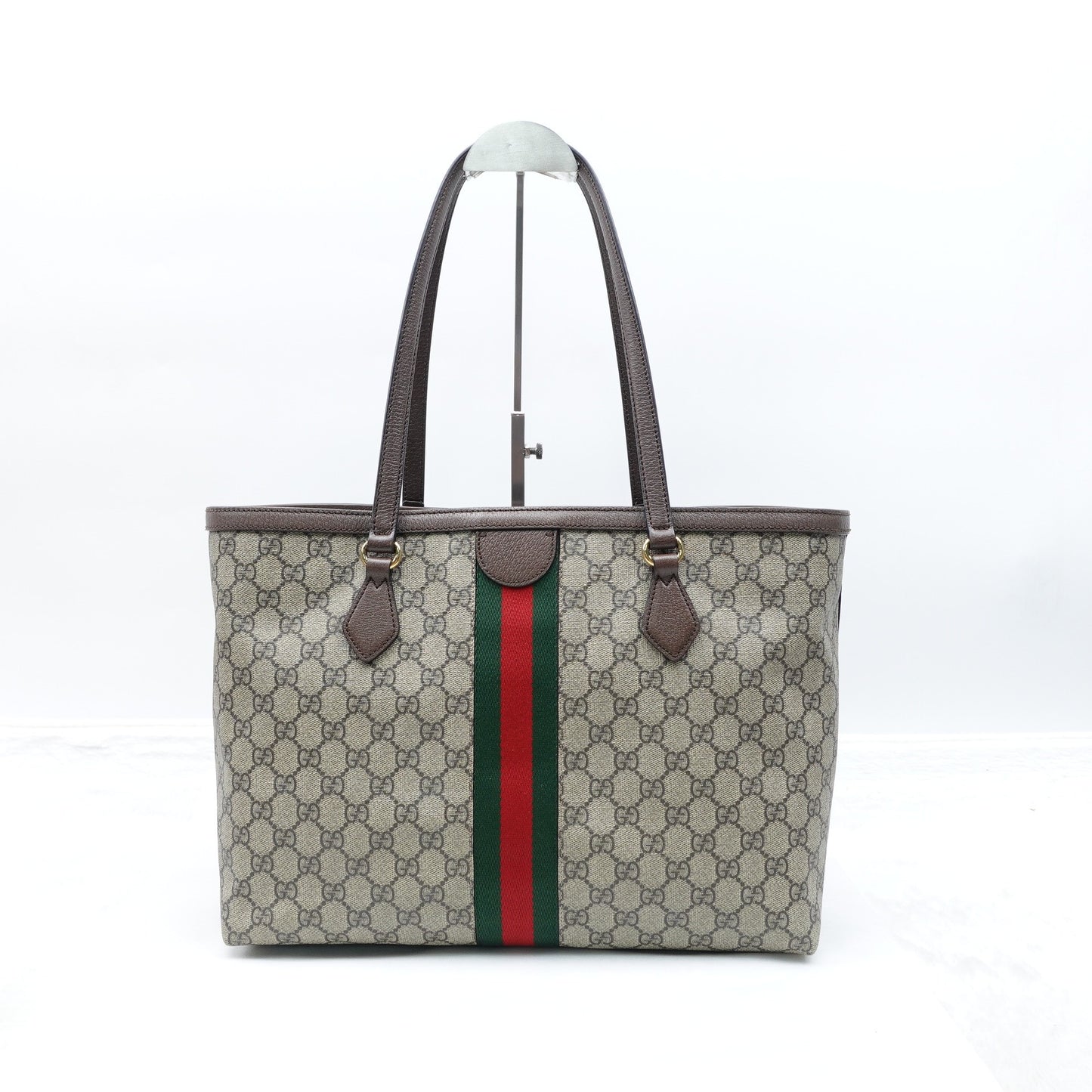 Pre-owned Gucci Ophidia GG Monogram Brown Coated Canvas Tote Bag