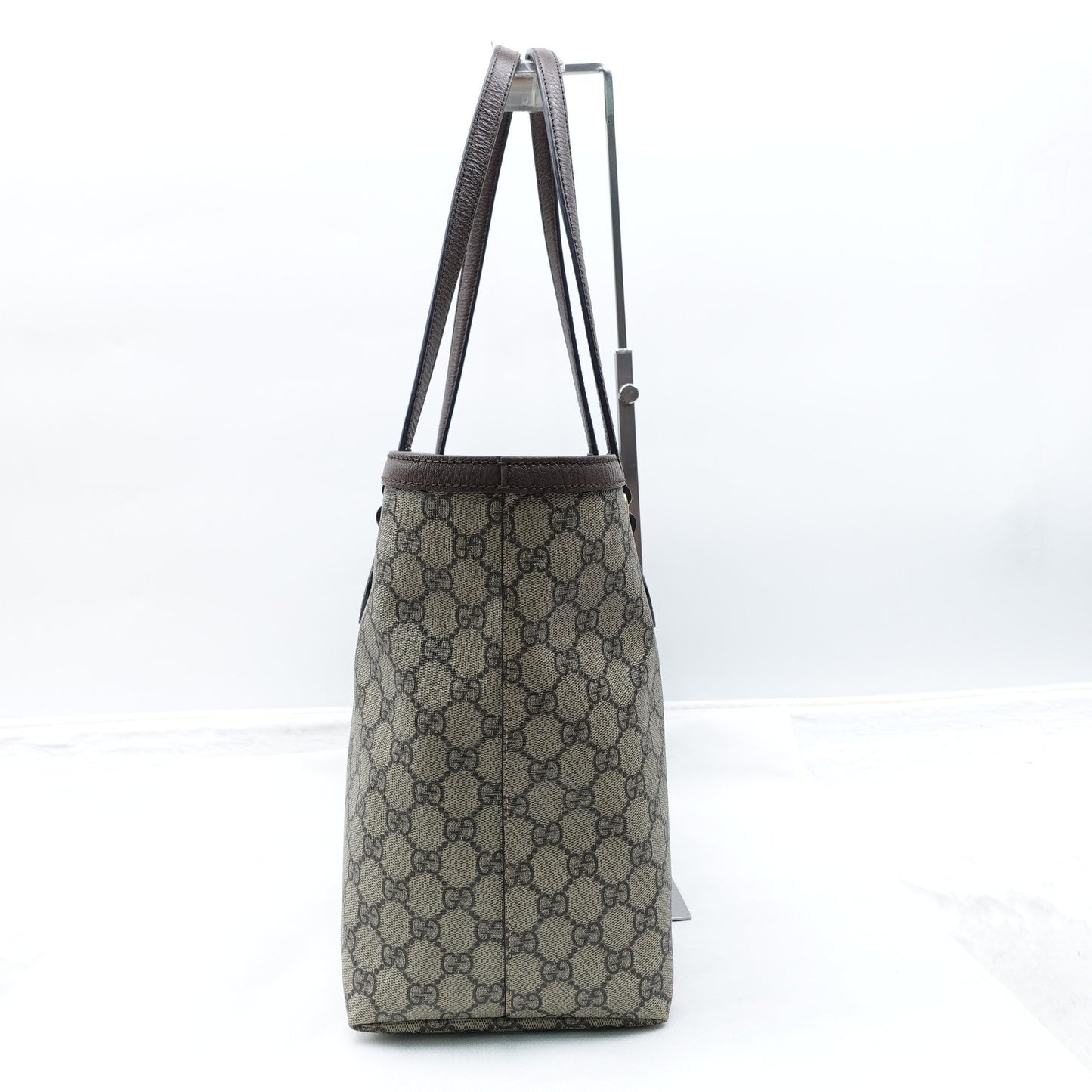 Pre-owned Gucci Ophidia GG Monogram Brown Coated Canvas Tote Bag