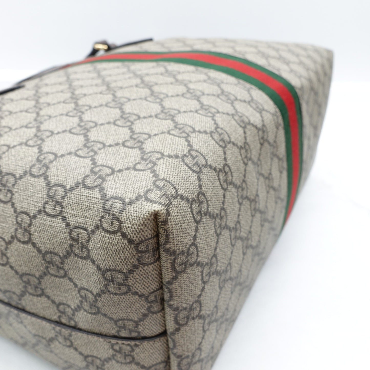 Pre-owned Gucci Ophidia GG Monogram Brown Coated Canvas Tote Bag