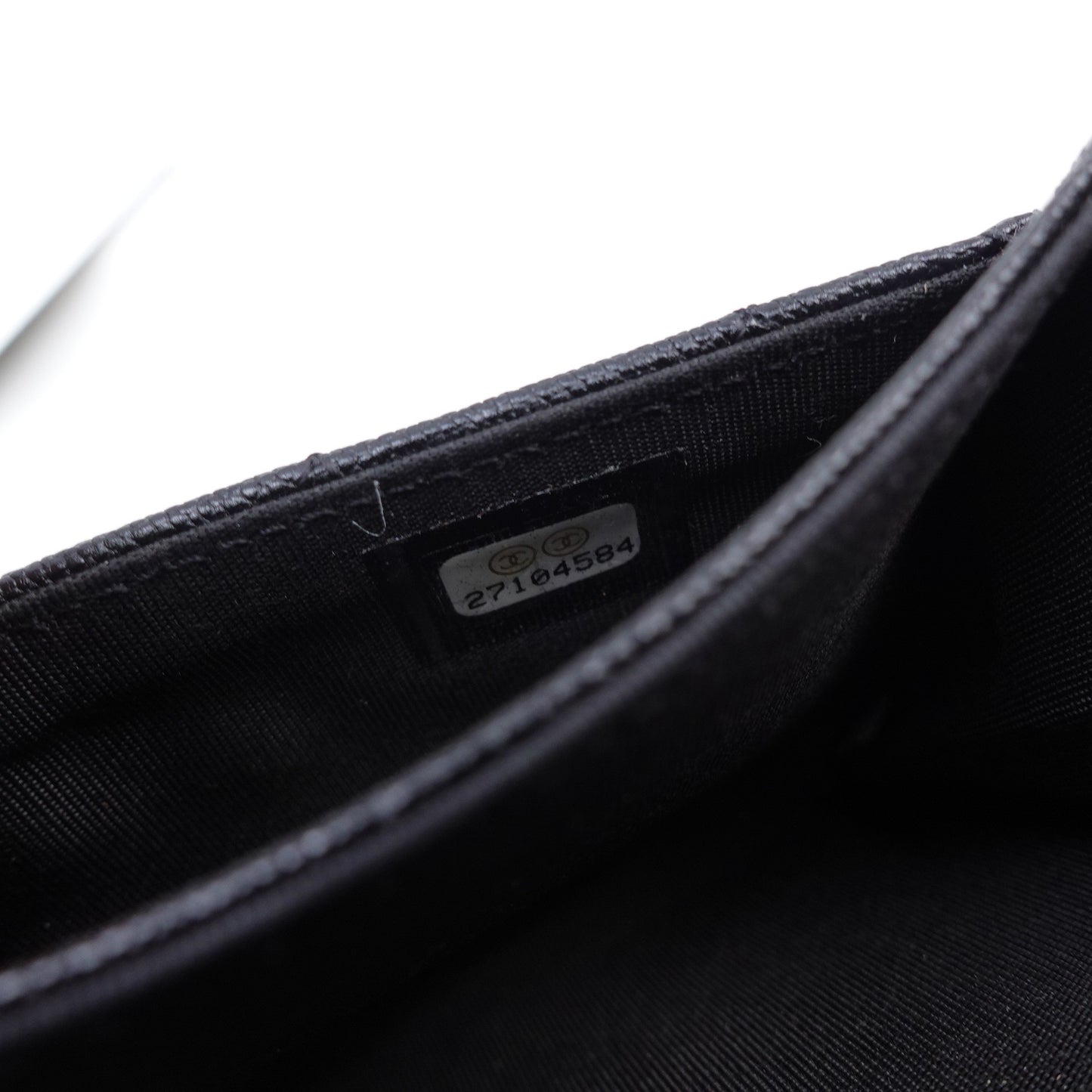 Pre-owned Chanel Leboy Black Calfskin Short Wallet