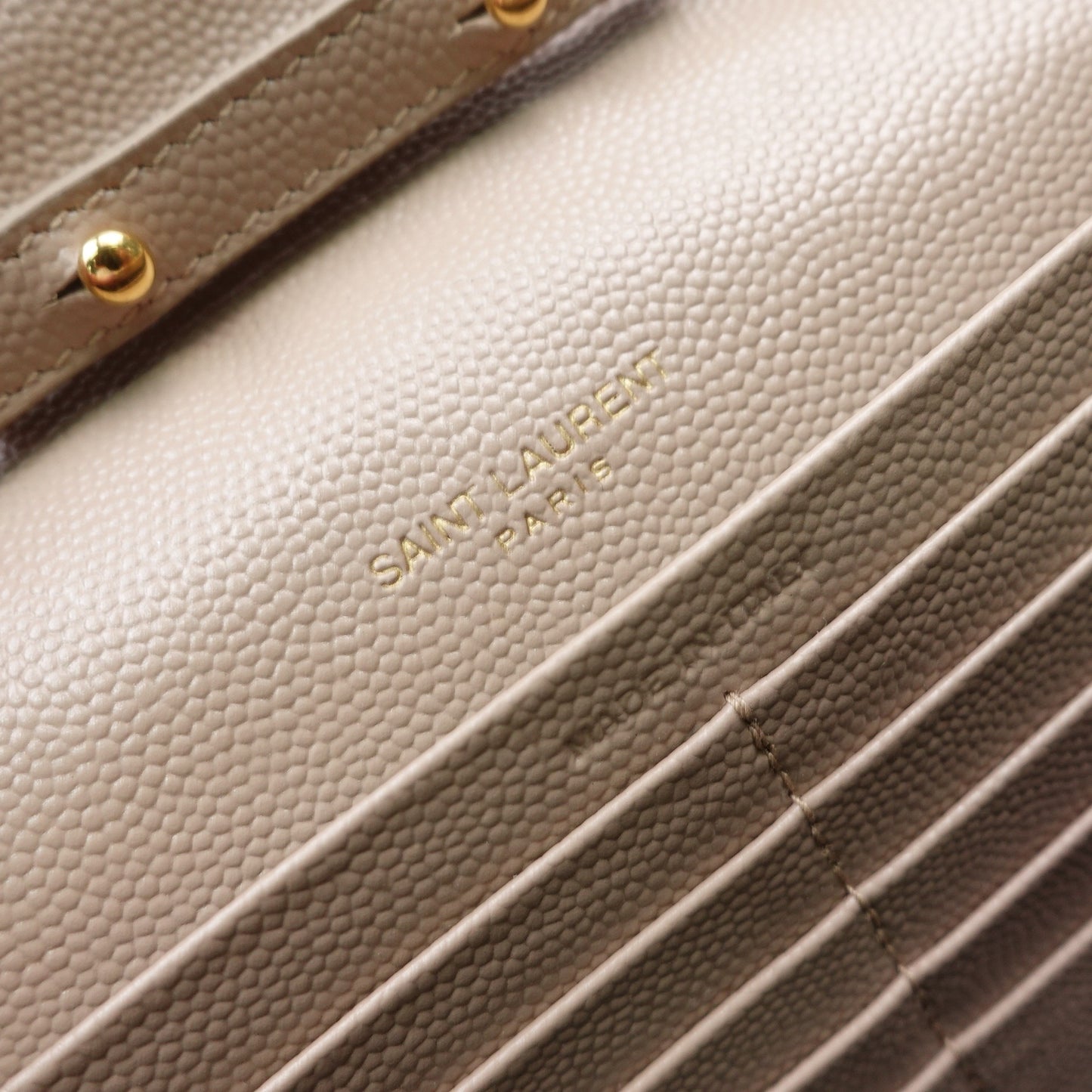 Pre-owned Saint Laurent Envelope Milktea Calfskin Shoulder Bag