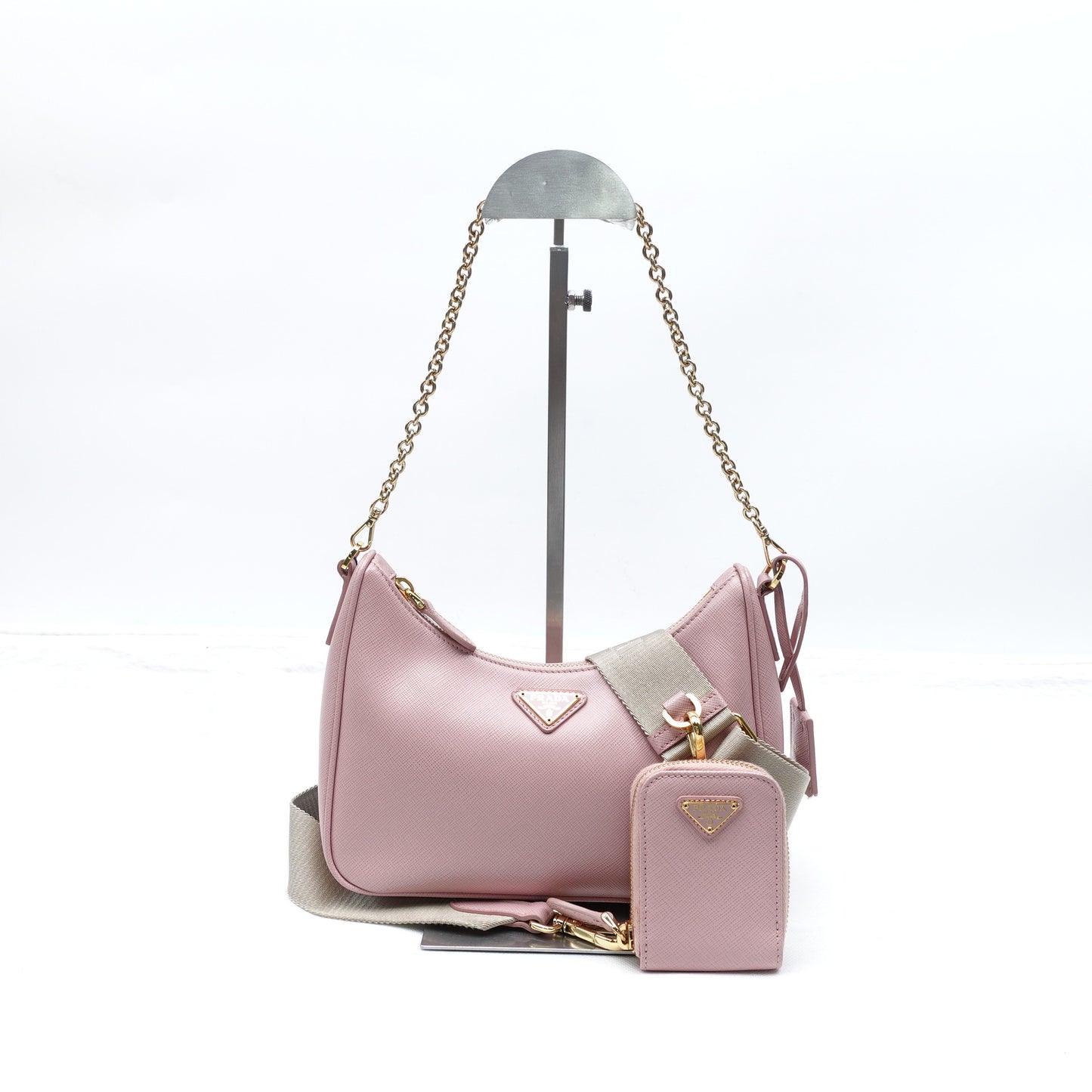 Prada Re-Edition Pink Saffinao Leather Shoulder Bag