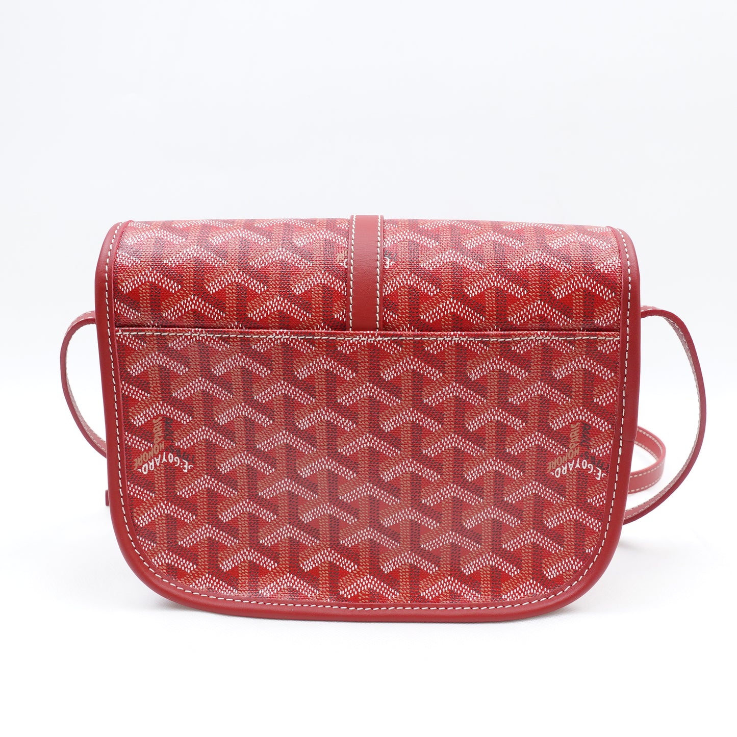Pre-Owned Goyard Sac Belvedere Red Coated Canvas Shoulder Bag
