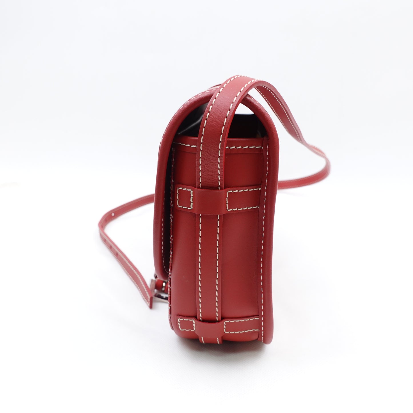 Pre-Owned Goyard Sac Belvedere Red Coated Canvas Shoulder Bag