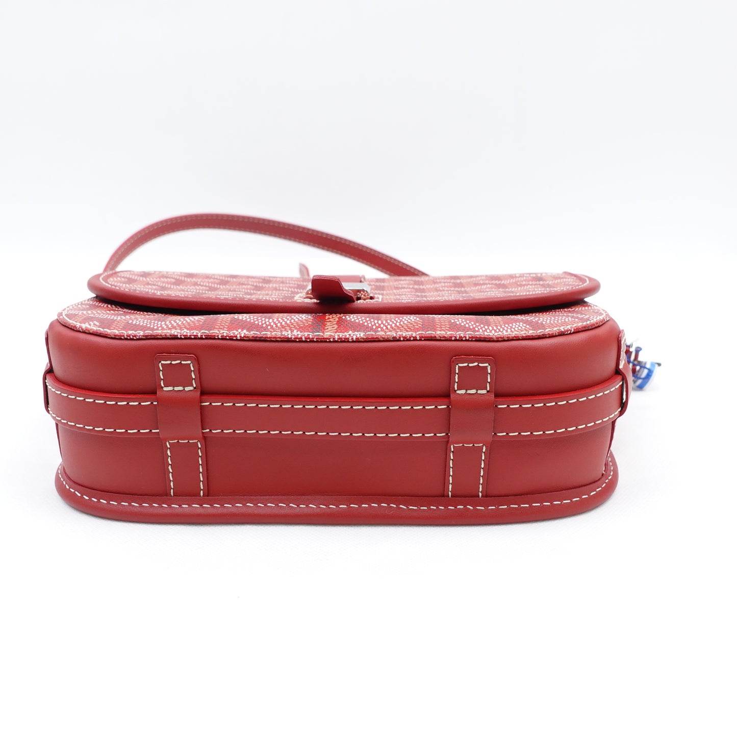 Pre-Owned Goyard Sac Belvedere Red Coated Canvas Shoulder Bag