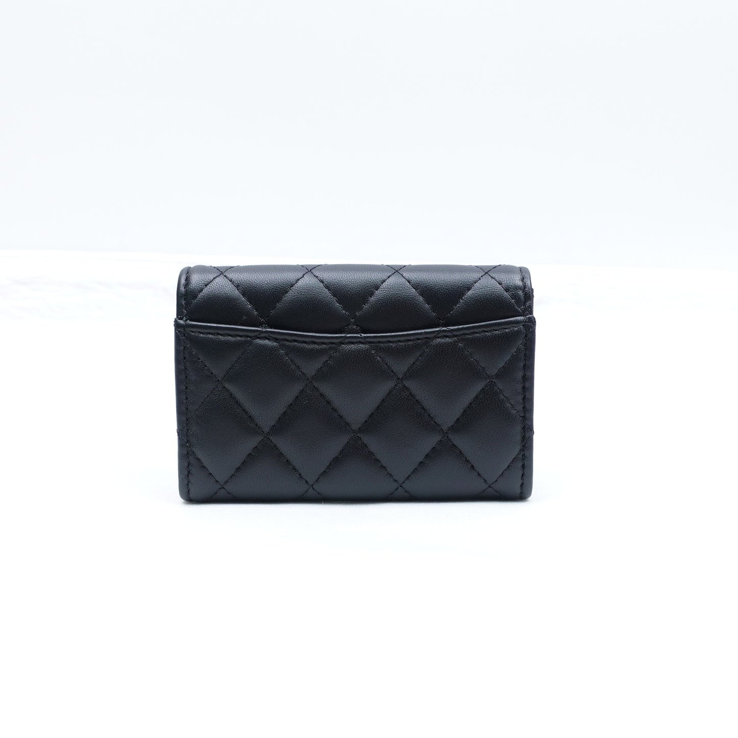 Pre-owned Chanel Classic Flap Black Sheepskin Wallet T10290197