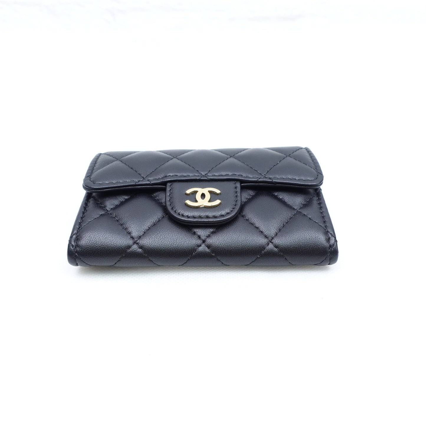 Pre-owned Chanel Classic Flap Black Sheepskin Wallet T10290197