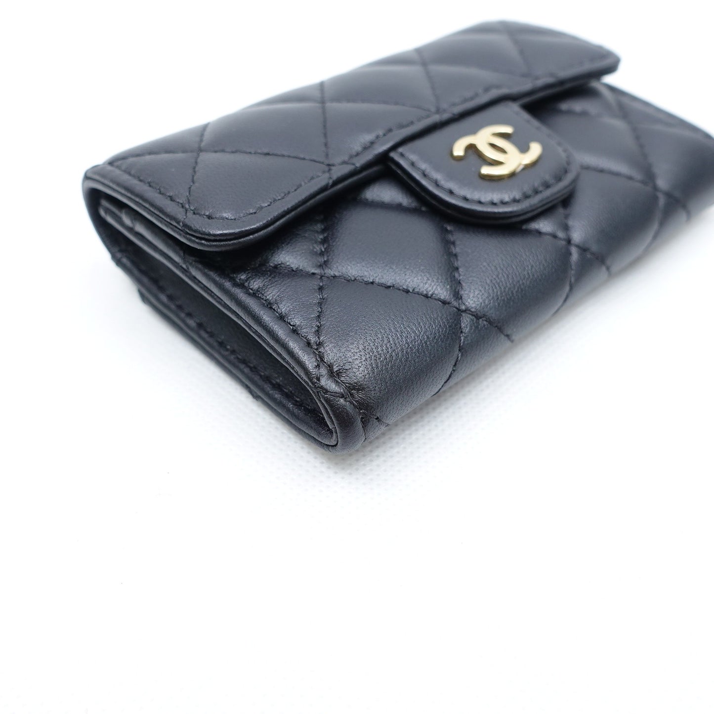 Pre-owned Chanel Classic Flap Black Sheepskin Wallet T10290197