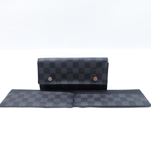 Pre-owned Louis Vuitton 3 In 1 Damier Graphite Coated Canvas Wallet