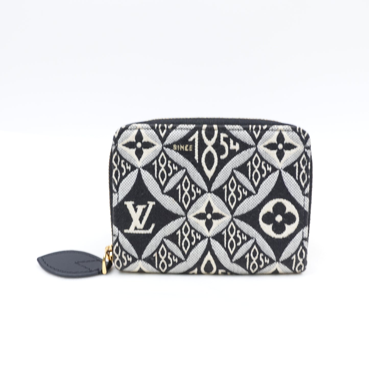 Pre-owned Louis Vuitton Jacquard Since 1854 Black Canvas Wallet