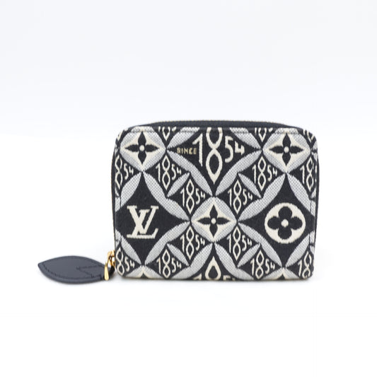 Pre-owned Louis Vuitton Jacquard Since 1854 Black Canvas Wallet