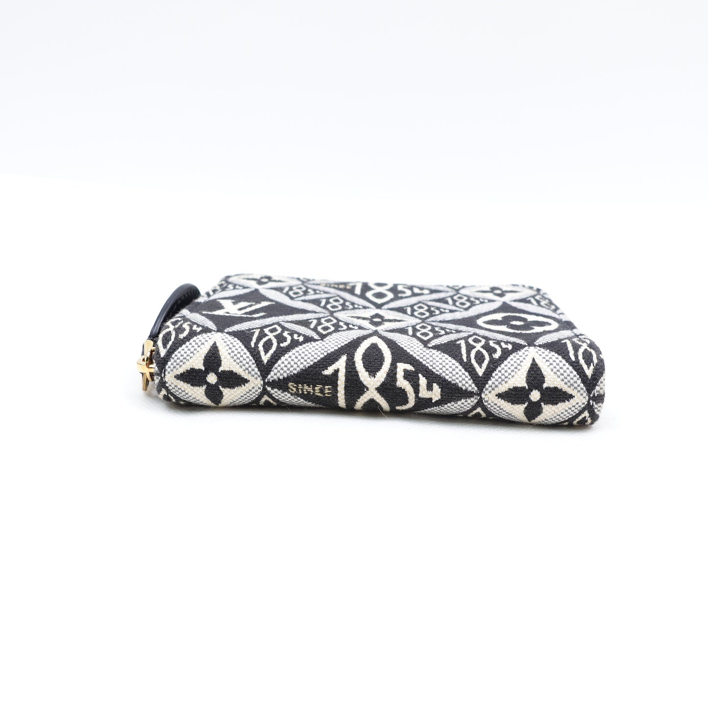 Pre-owned Louis Vuitton Jacquard Since 1854 Black Canvas Wallet