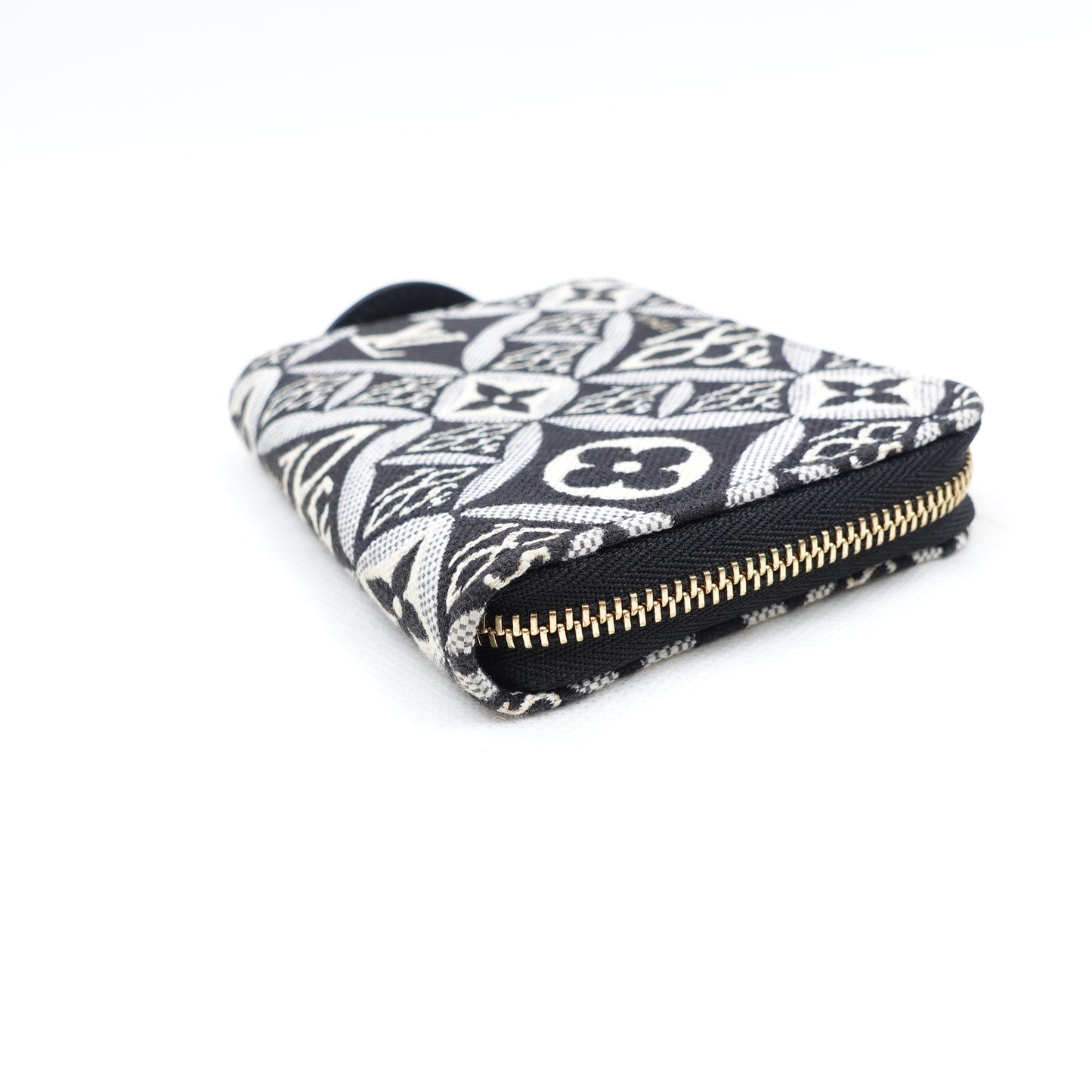 Pre-owned Louis Vuitton Jacquard Since 1854 Black Canvas Wallet