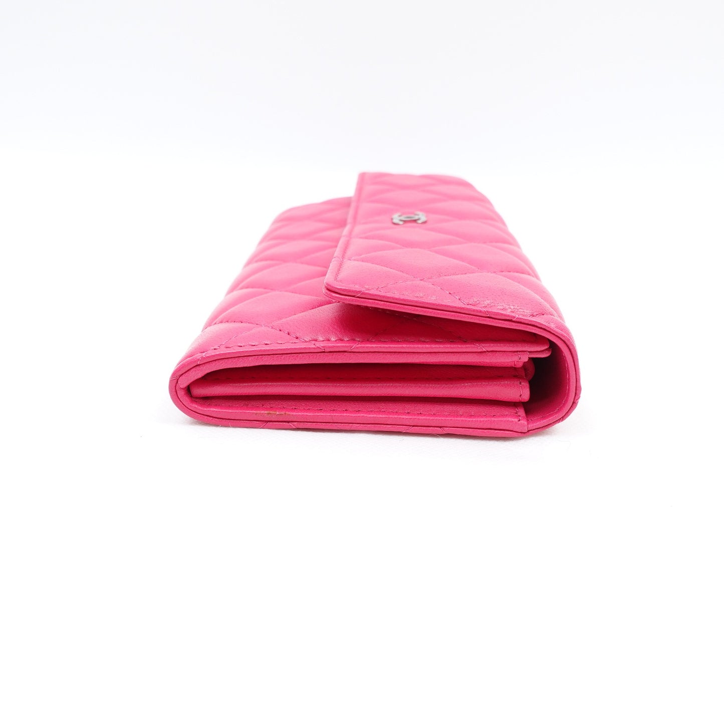 Pre-owned Chanel Rose-Pink Lambskin Wallet