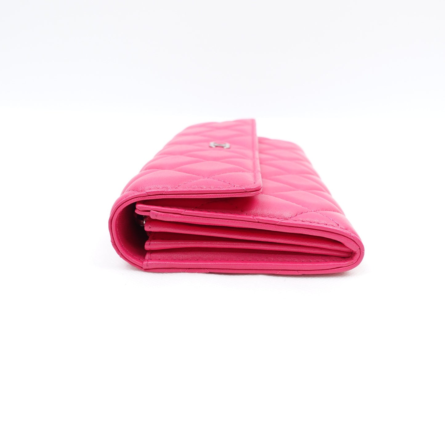 Pre-owned Chanel Rose-Pink Lambskin Wallet