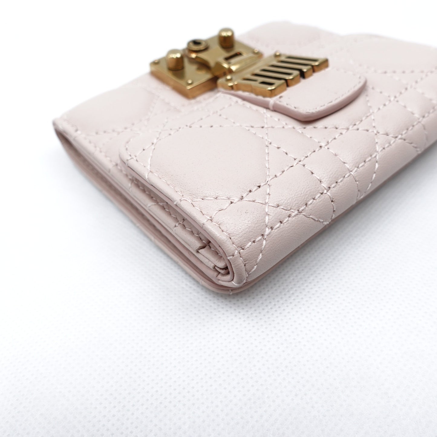 Pre-owned Dior Addict Pink Lambskin Short Wallet