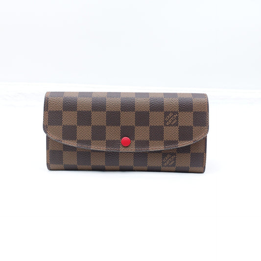Pre-owned Louis Vuitton Emilie Damier Ebene Coated Canvas Wallet T10314483