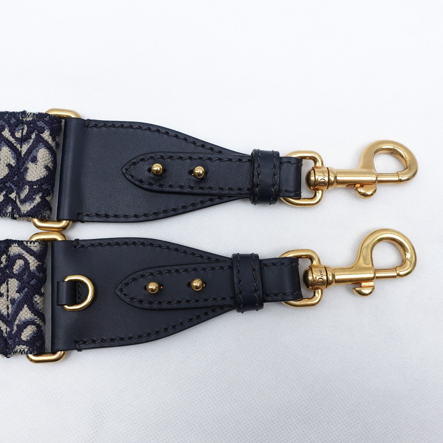 Pre-owned Dior Blue Oblique Embroidery Canvas&Leather  Belt