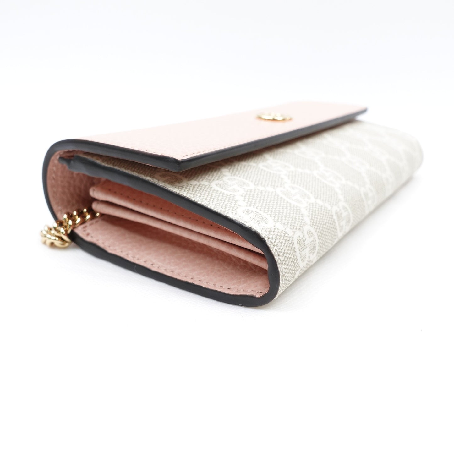Pre-owned Gucci GG Marmont Pink Calfskin&Coated Canvas Shoulde Bag