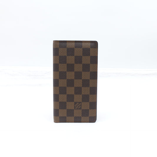 Pre-Owned Louis Vuitton Brazza Damier Ebene Coated Canvas Long Wallet