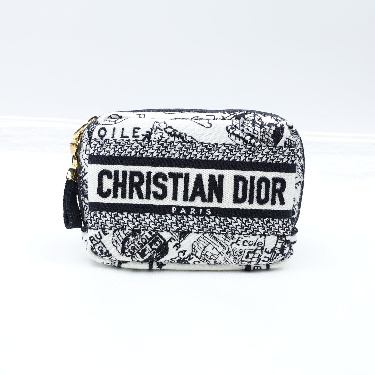 Pre-owned Dior Black&White Canvas Clutch