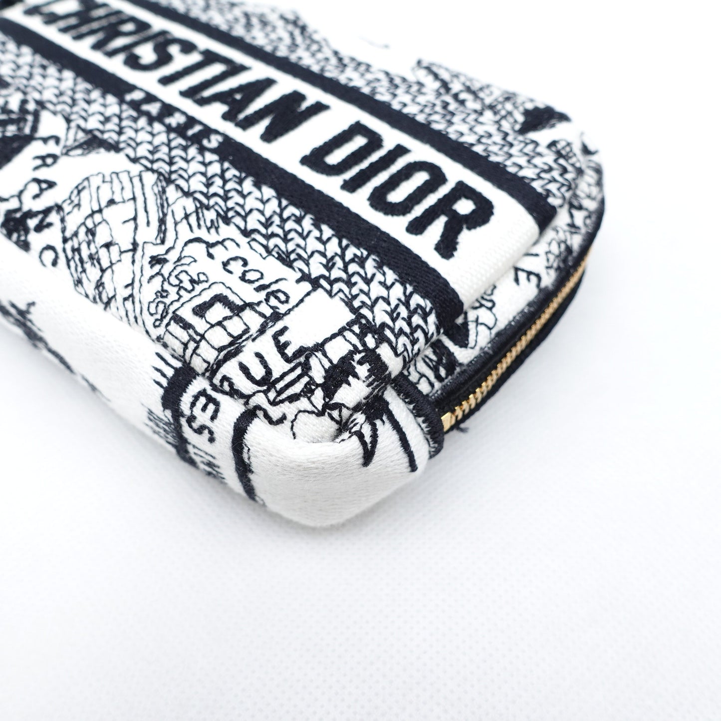 Pre-owned Dior Black&White Canvas Clutch