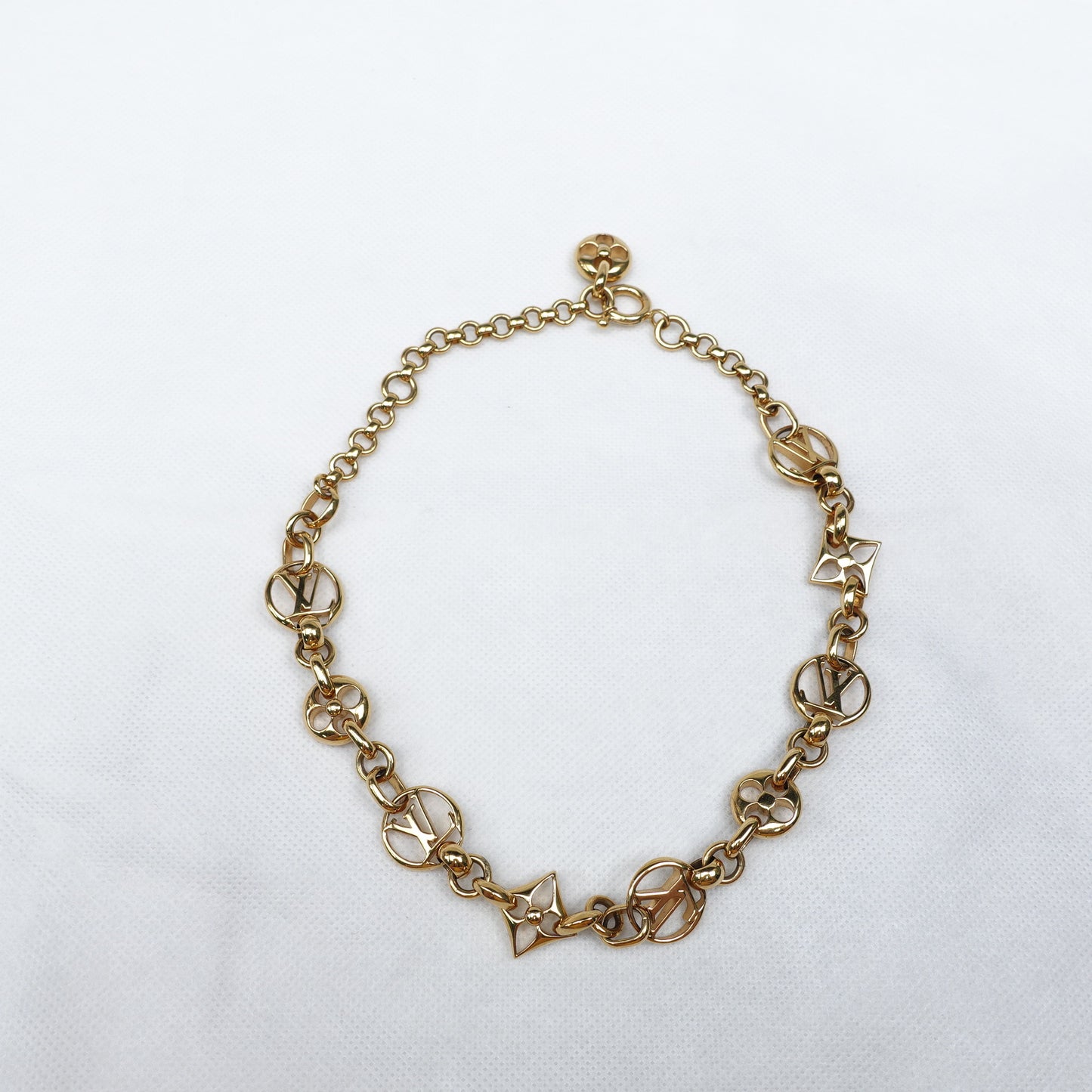 Pre-Owned Louis Vuitton Crazy In Lock Gold Tone Necklace