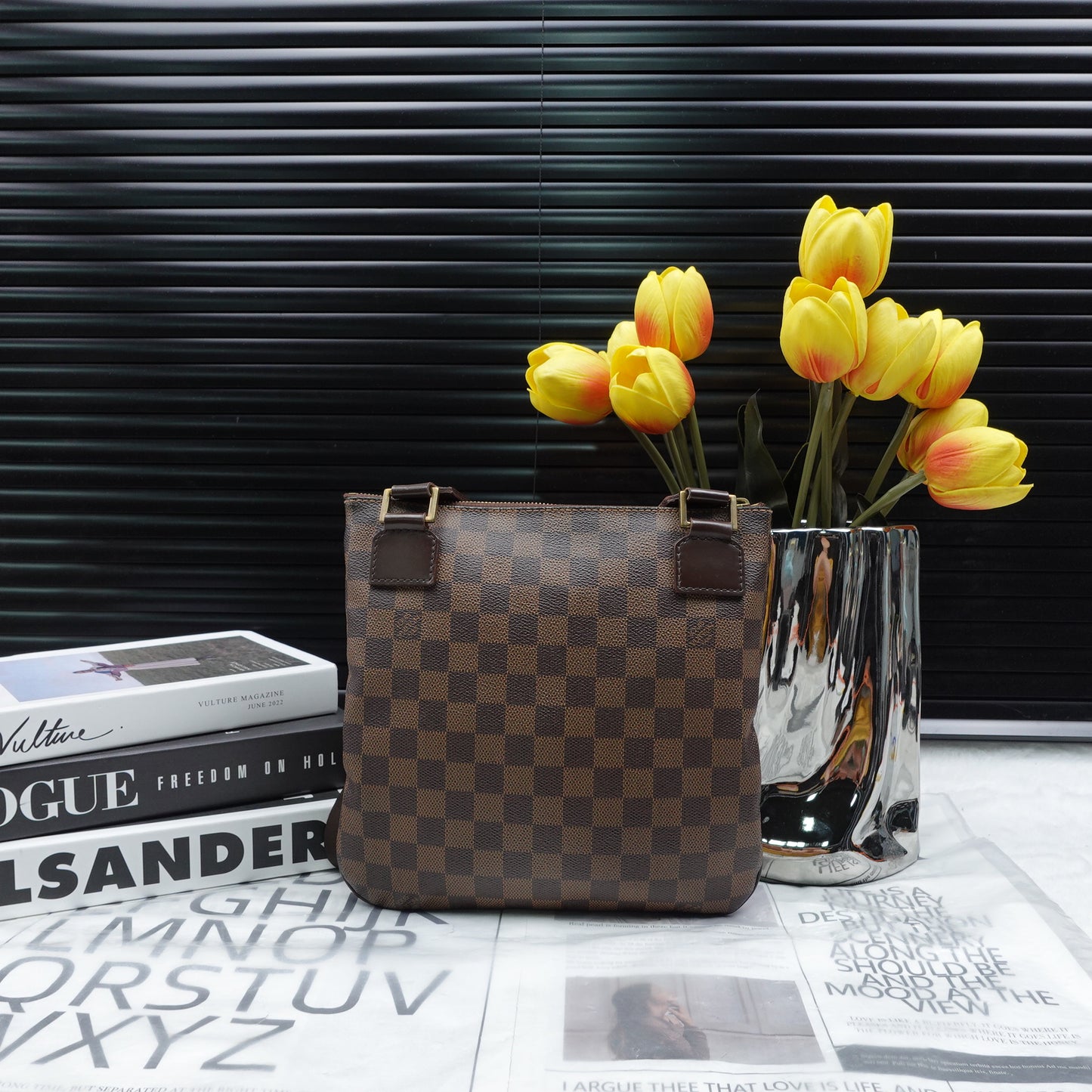 [DEAL]Louis Vuitton Pochette Bosphore Damier Ebene Canvas Shoulder Bag