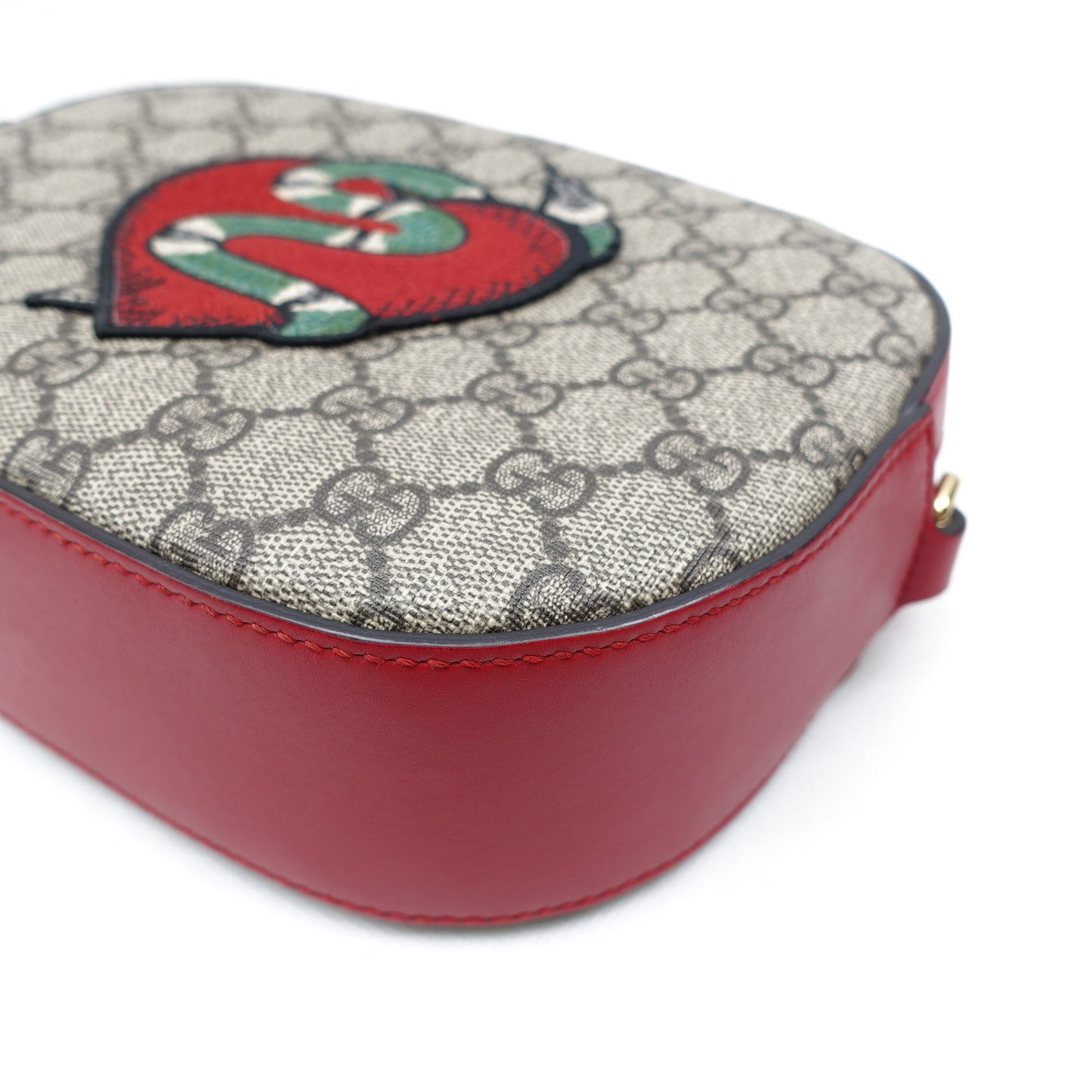 Pre-owned Gucci Monogram&Red Coated Canvas Camera Bag