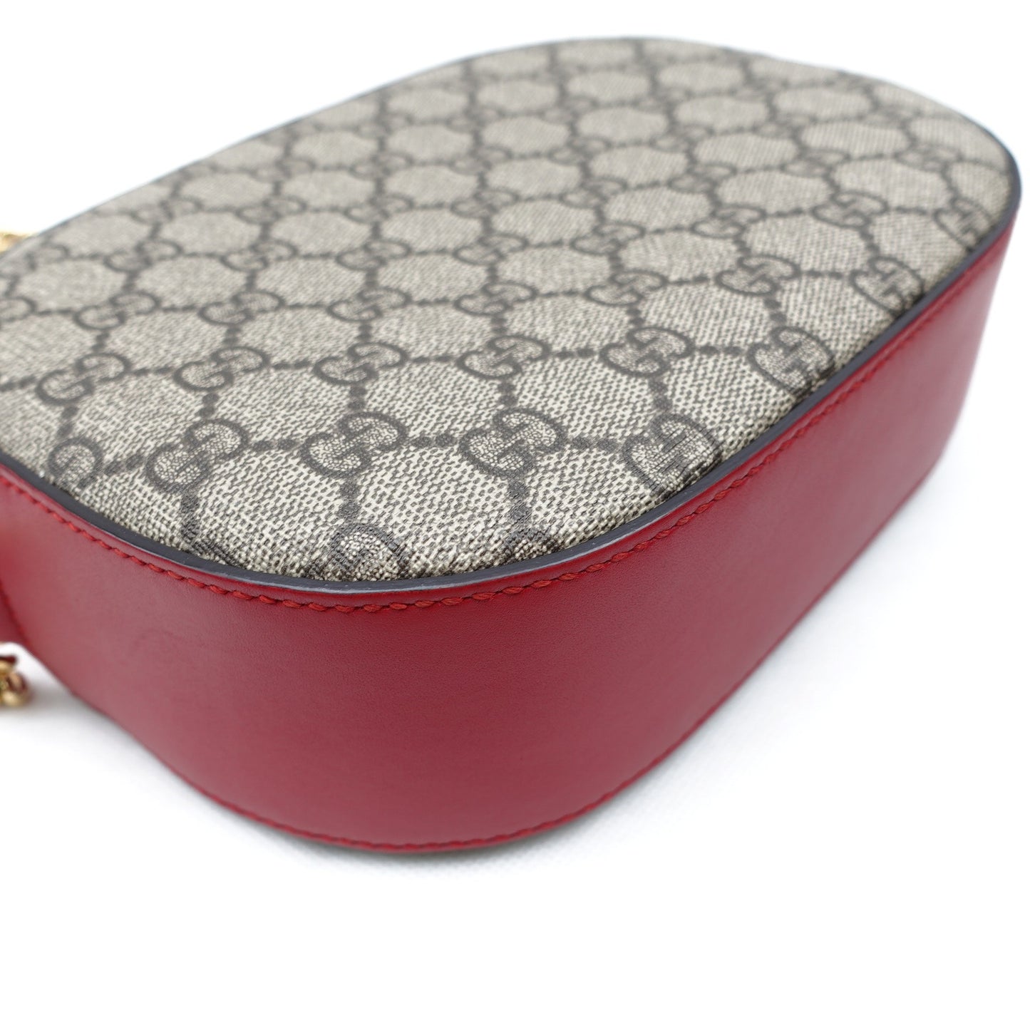 Pre-owned Gucci Monogram&Red Coated Canvas Camera Bag