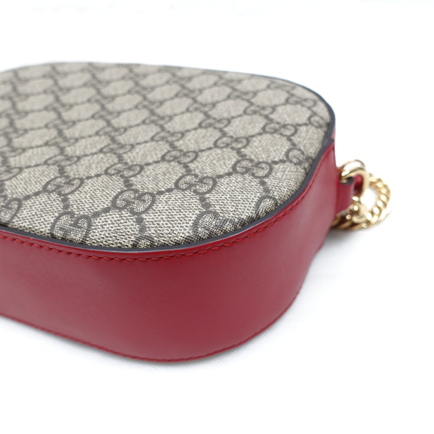 Pre-owned Gucci Monogram&Red Coated Canvas Camera Bag