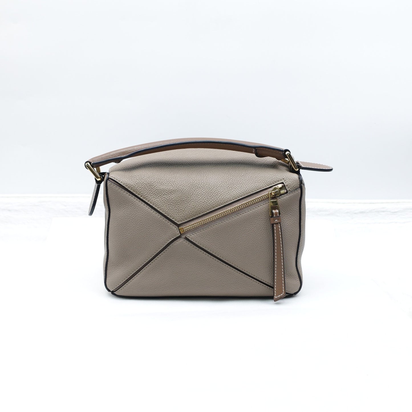 Pre-owned Loewe Puzzle Small Grey Calfskin Shoulder Bag