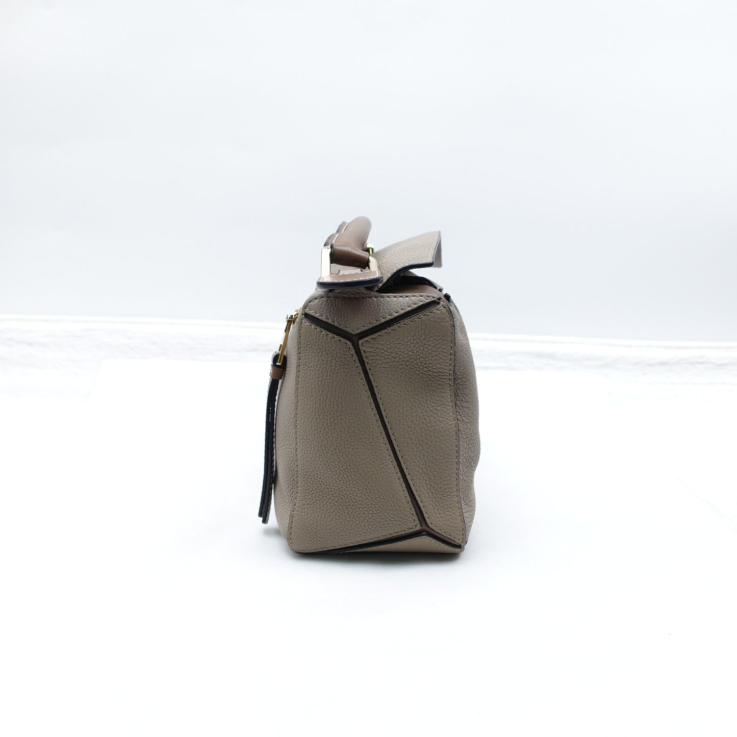 Pre-owned Loewe Puzzle Small Grey Calfskin Shoulder Bag