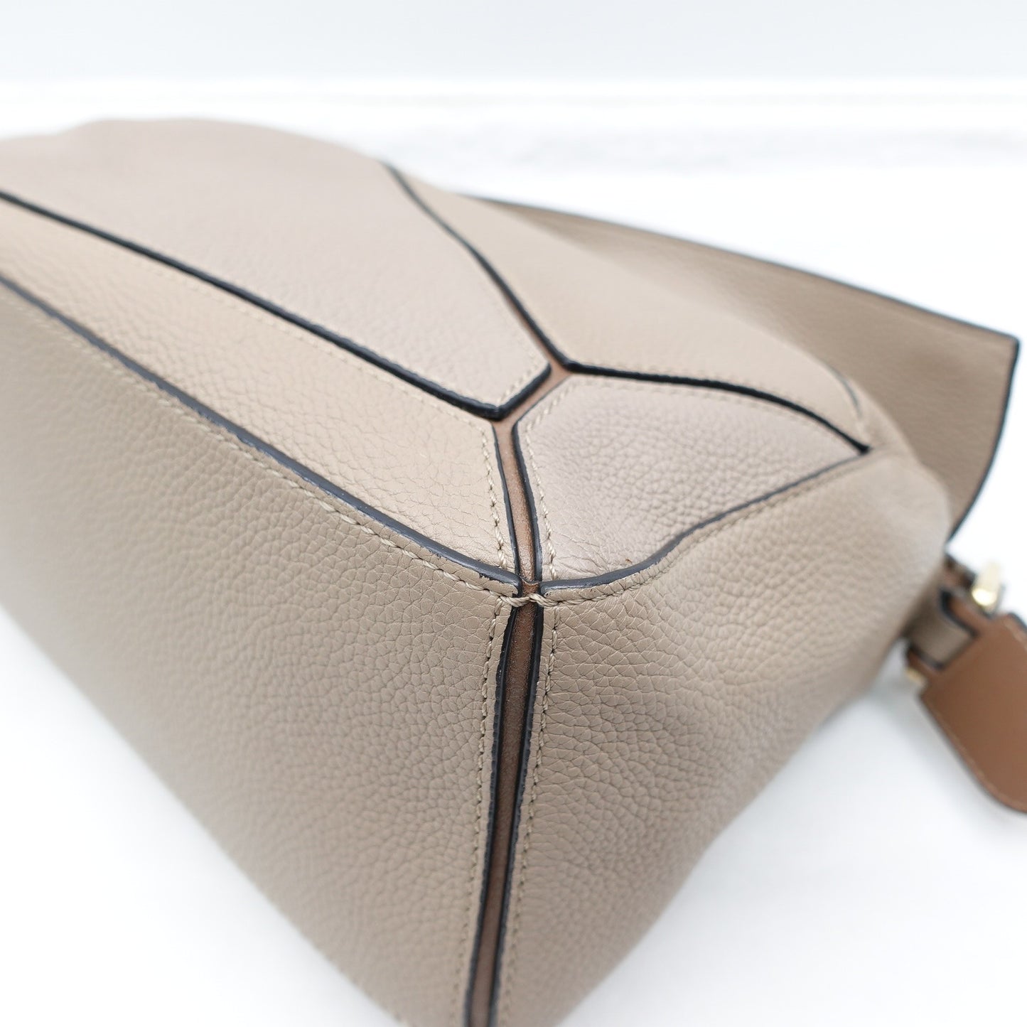 Pre-owned Loewe Puzzle Small Grey Calfskin Shoulder Bag