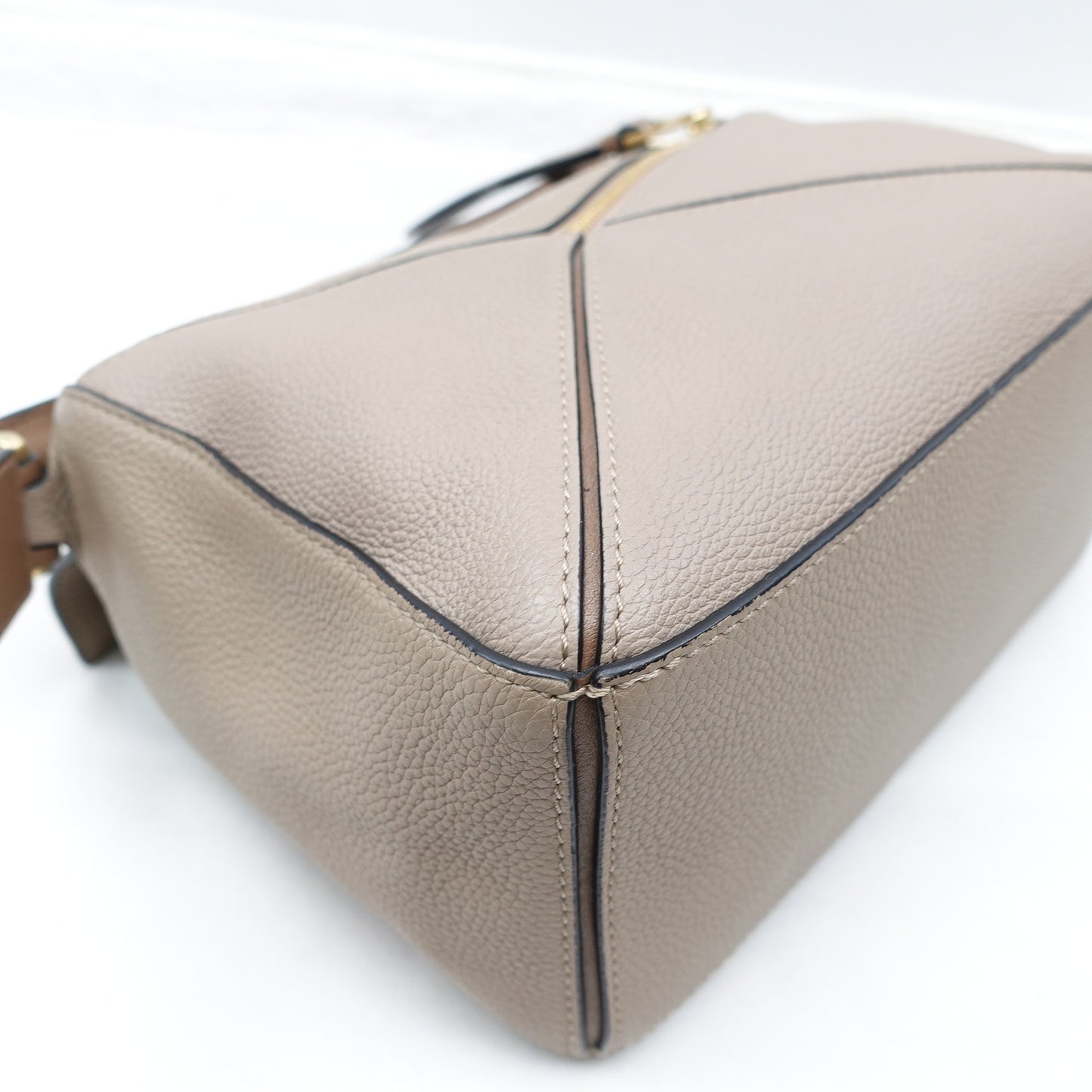 Pre-owned Loewe Puzzle Small Grey Calfskin Shoulder Bag