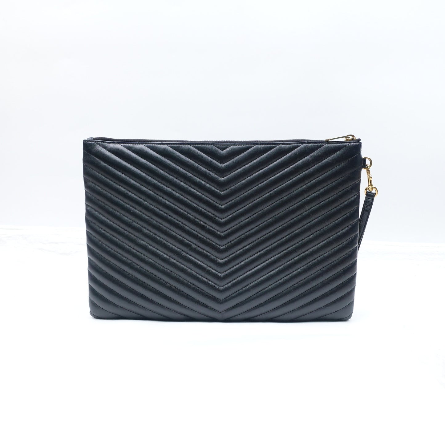 Pre-owned Saint Laurent Le Cassandre Black Calfskin Hand Bag T10294185