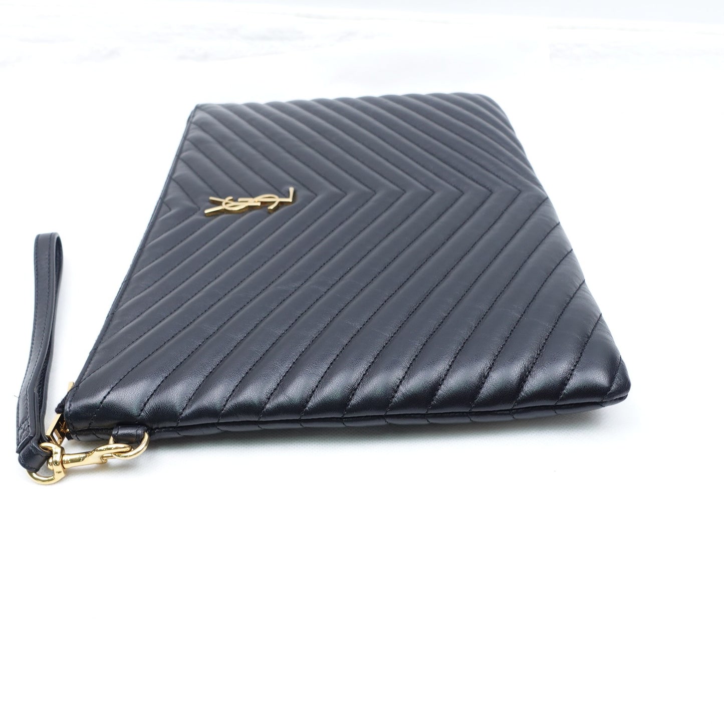 Pre-owned Saint Laurent Le Cassandre Black Calfskin Hand Bag T10294185