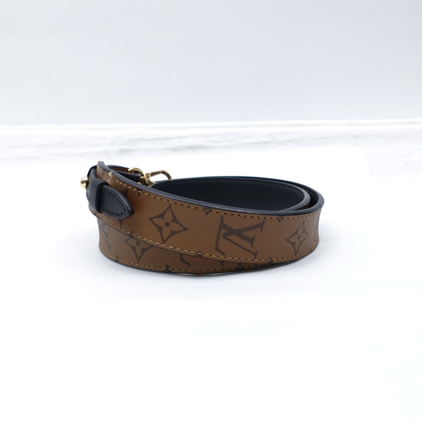 Pre-owned Louis Vuitton Monogram Coated Canvas&Calfskin Belt