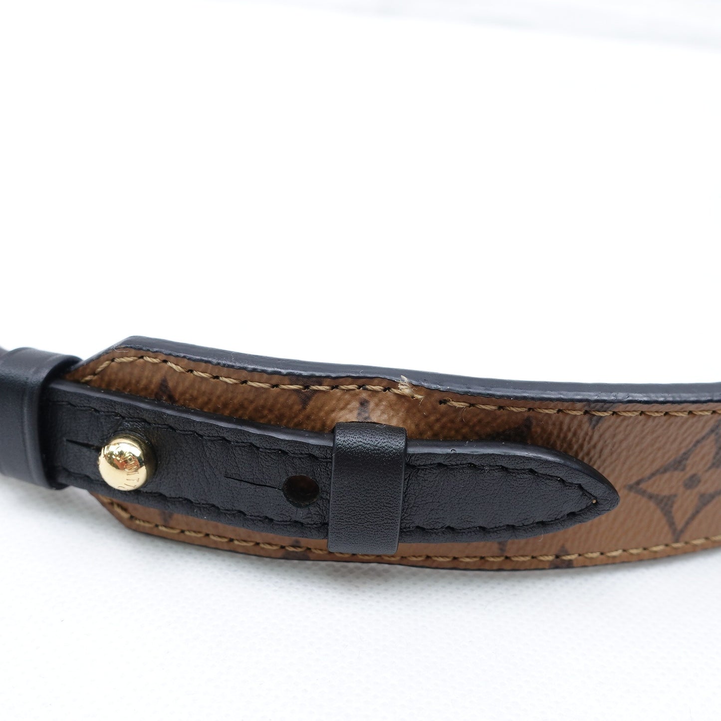 Pre-owned Louis Vuitton Monogram Coated Canvas&Calfskin Belt
